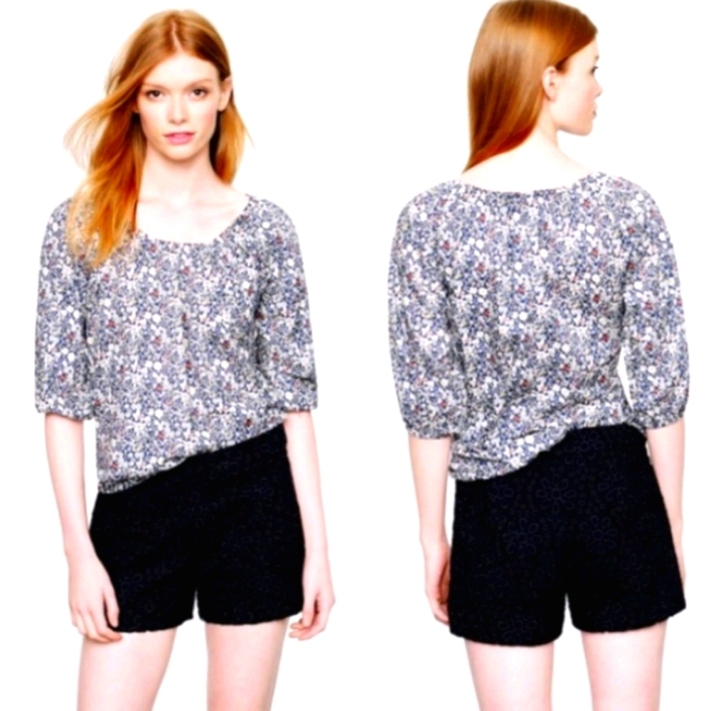 J.Crew liberty london june meadow peasant top